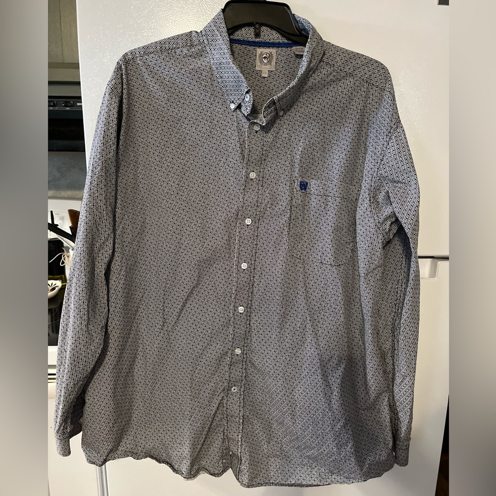 Cinch XXL Men’s‎ Button Down Blue With White Geometric Shape